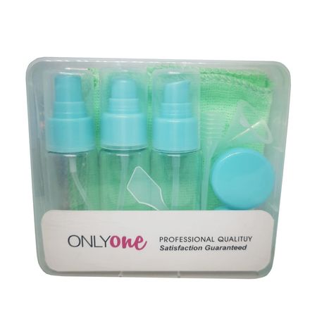 Kit de Viaje Para Cremas Perfumes Set Cremero Envases Celeste