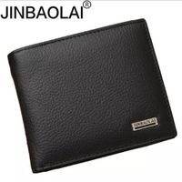 Billetera para Hombre Cartera de Cuero para Tarjeta Monedas Moda Negro Jinbaolai