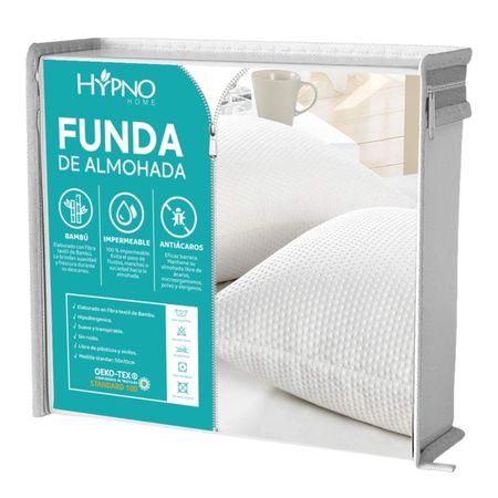 Funda de almohadas impermeable de bambú x2 unidades.