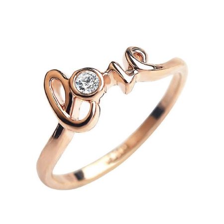 Anillo de Compromiso Aro Alianza Bañado en Oro 18K Genieka Love Talla 5.5