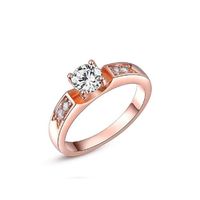 Anillo de Compromiso Aro Alianza Bañado en Oro 18K Genieka Luxury Talla 8