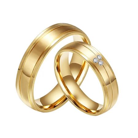 Anillo de Matrimonio Alianzas Mujer Bañado Oro 18K Aro Genieka Deluxe Talla 5