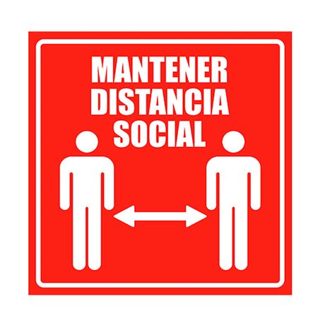 Señal Cartel mantener distancia 35x35cm