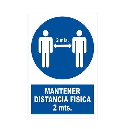 Señal Mantener distancia física 20x30cm