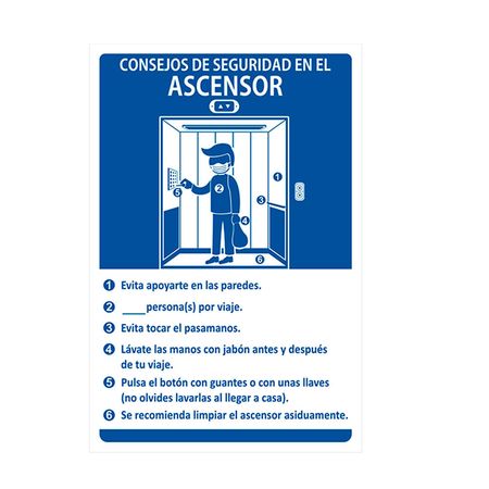 Señal Bioseguridad ascensor 20x30cm