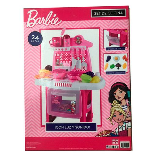 BARBIE Cocina Luz y Sonido 34 Accesorios Barbie