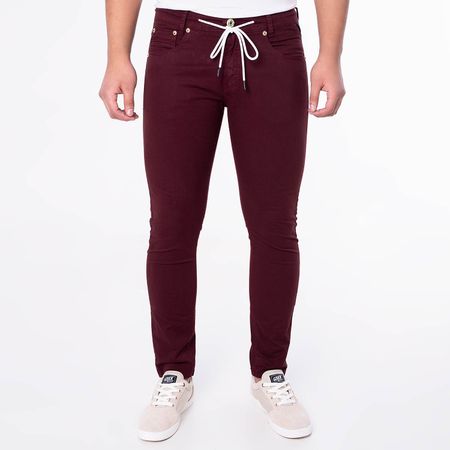 Pantalon Clasico Drill Stretch Hombre Last Human Drill Wine 28