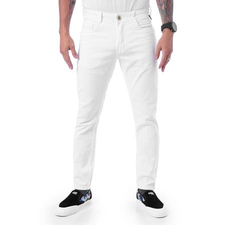 Pantalon Moda Drill Stretch Hombre Whixer White 32