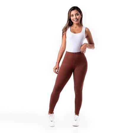 Leggins Rib Lycrado Mujer Elif_S Taupe Negro L