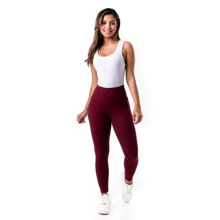 Leggins Rib Lycrado Mujer Elif_S Vino Negro S