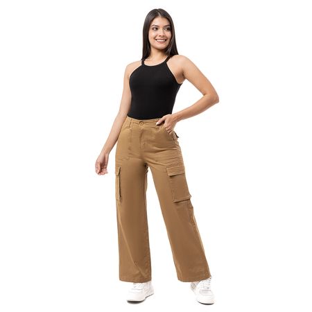 Pantalon Cargo Drill Stretch Mujer Gabih Camell 26