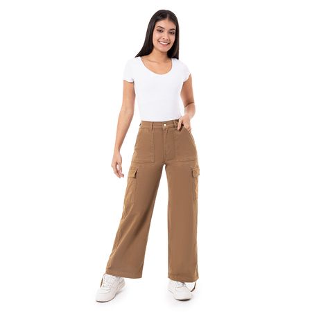 Pantalon Cargo Drill Stretch Mujer Zilve Khaky 30