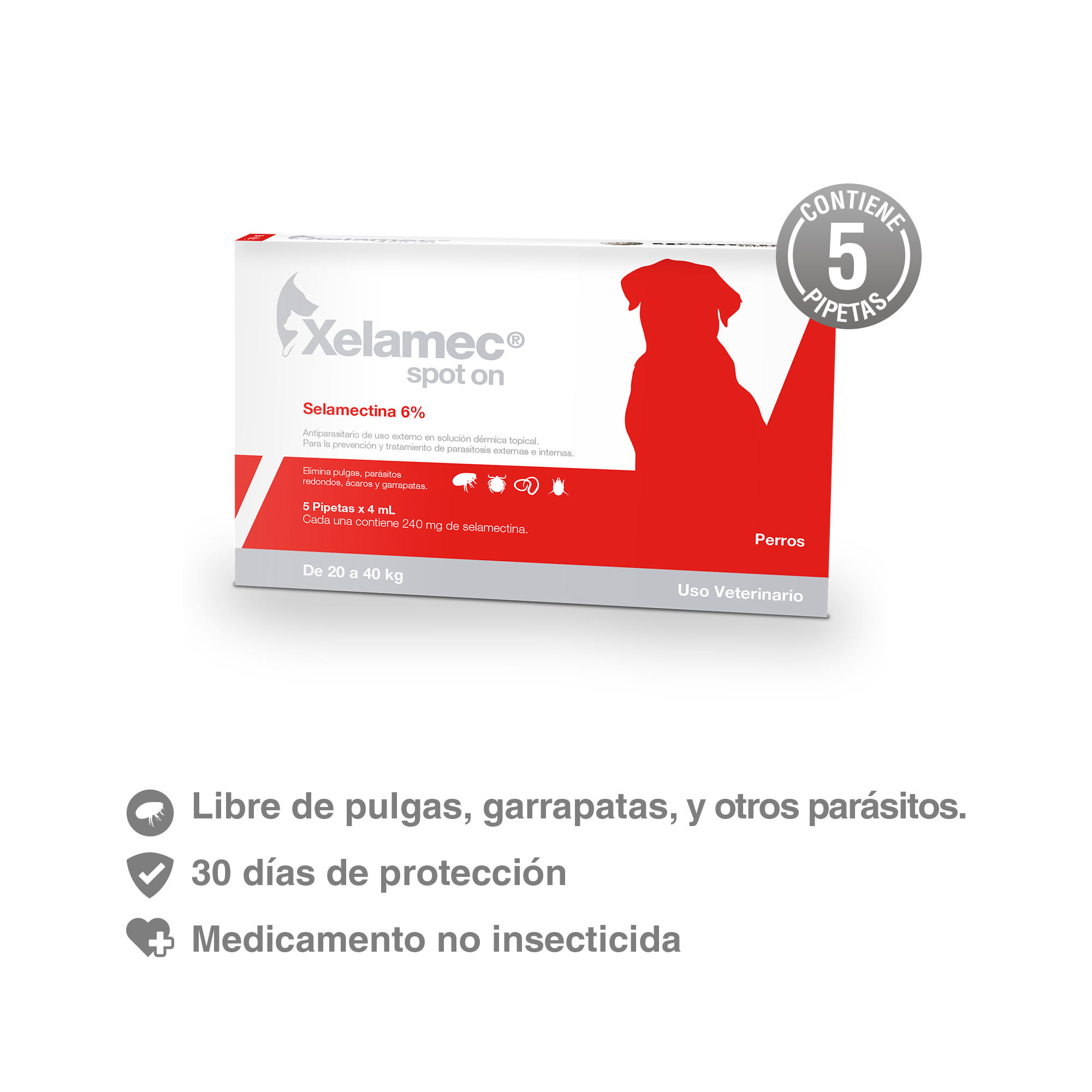 Antipulgas para Perros y Gatos Xelamec Spot On Cja 5 Pip X 4 Ml