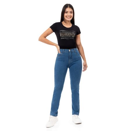 Pantalon Clasico Denim Stretch Mujer Diana Celeste 40