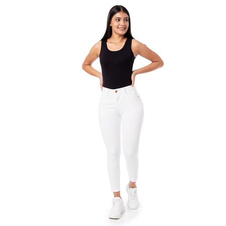 Pantalon Clasico Drill Stretch Mujer Denise Blanco 26