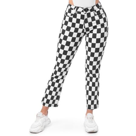 Pantalon Moda Cuadros Mujer Nim 1 Blanco/Negro 30