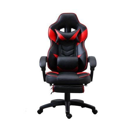 Silla Gamer Office Space Storm base nylon negro con rojo