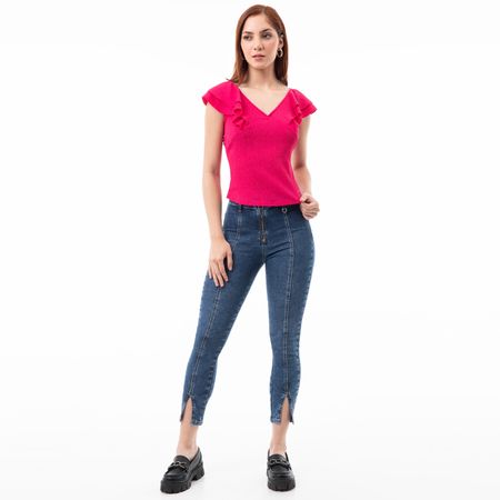 Pantalon Moda Denim Stretch Eunise Mujer Total Bleach Hb 34