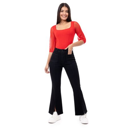 Pantalon Moda Denim Stretch Mujer Daniluh Negro 26