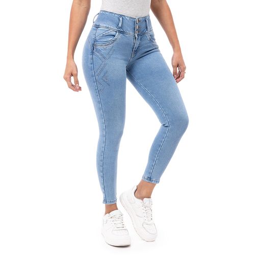 Pantalon Moda Denim Stretch Mujer Geli