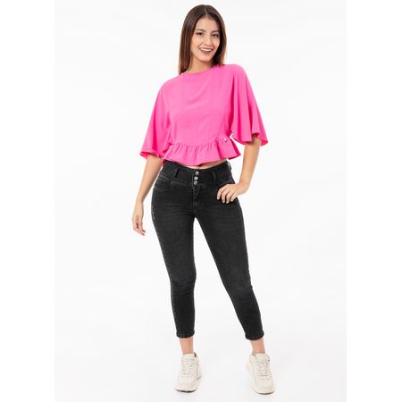 Pantalon Moda Denim Stretch Mujer Kuzei Total Stone Black Hb 26