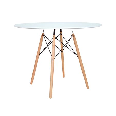 Mesa de Comedor Eames Madera/MDF Blanco/Freijo 4 Personas Bonno