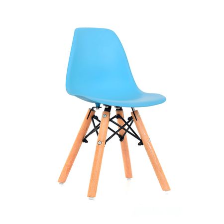 Silla de Diseño Decorativo Eames Polipropileno/Madera Celeste Bonno