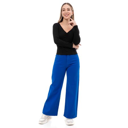 Pantalon Moda Drill Stretch Mujer Stacia 1 Azul 28