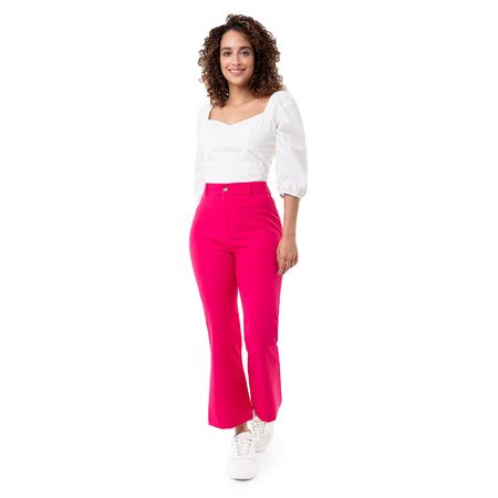 Pantalon Moda Popelina Mujer Hablyle Fucsia L