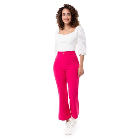 Pantalon Moda Popelina Mujer Hablyle Fucsia M