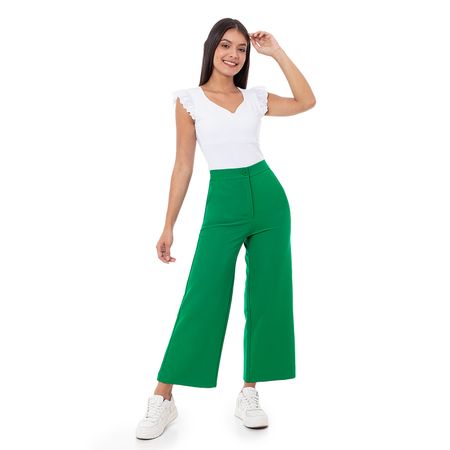 Pantalon Moda Popelina Mujer Merlineh Verde 30