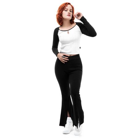 Pantalon Moda Rib Lycrado Mujer Naykiria Black L