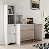 Escritorio Clásico 3 puertas con repisa Roma color Blanco TU MESITA