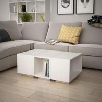 Mesa de Centro Funcional x3 modulos Trika color Blanco TU MESITA