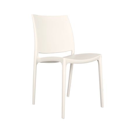 Silla de Diseño Decorativo Kiro Polipropileno/Madera Blanco Bonno