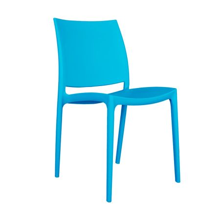 Silla de Diseño Decorativo Kiro Polipropileno/Madera Azul Bonno