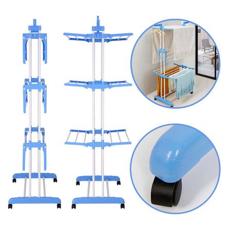 Tendedero Plegable 3 niveles Celeste