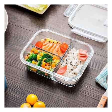 Lonchera Hermetica de Comida 3 Divisiones Celeste