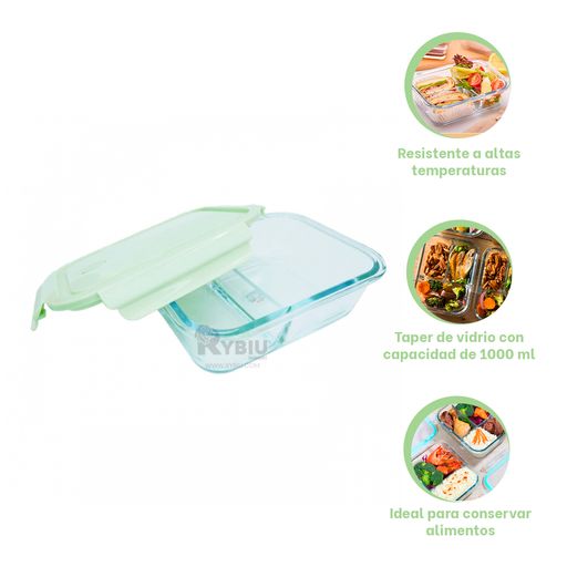 Lonchera Taper de Comida y Alimentos 3 Divisiones Verde - Promart