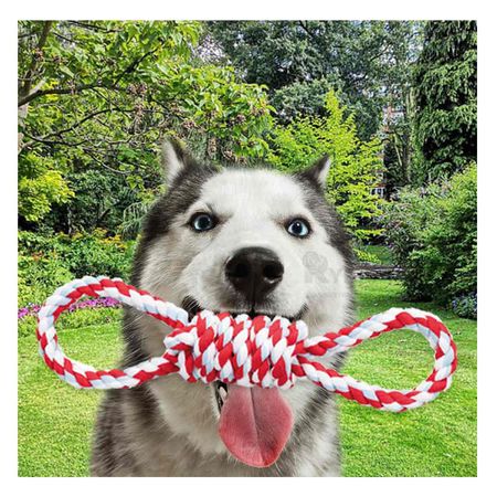 Soga 4 Nudos Cuerda para Perros Rojo 38 cm