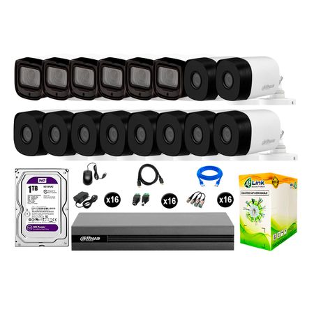 Cámaras Seguridad Dahua Exterior Kit 16 Full Hd Disco 1tb Wd Varifocal