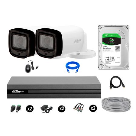 Cámaras Seguridad Dahua Exterior Kit 2 1080p Disco 1tb P2p Varifocal