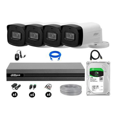 Cámaras Seguridad Dahua Exterior Kit 4 Full Hd Disco 1tb 40m Mayor Alcance