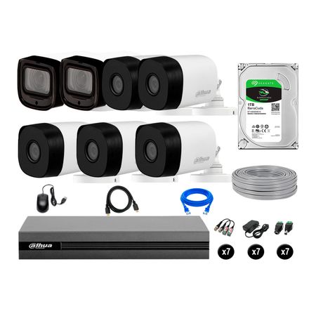 Cámaras Seguridad Dahua Exterior Kit 7 Full Hd Disco 1tb P2p Varifocal