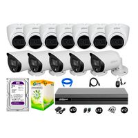 Cámaras Seguridad Dahua Kit 12 Full Hd Disco 2tb Vision Nocturna Full Color