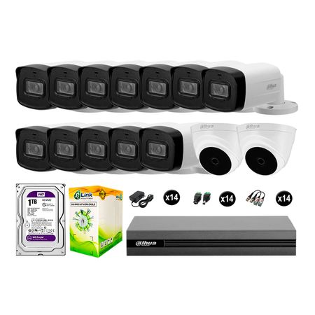 Cámaras Seguridad Dahua Kit 14 Full Hd Disco 1tb Mayor Alcance Completo