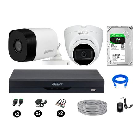 Cámaras Seguridad Dahua Kit 2 5mp Disco 1tb 01 Camara con Audio P2p