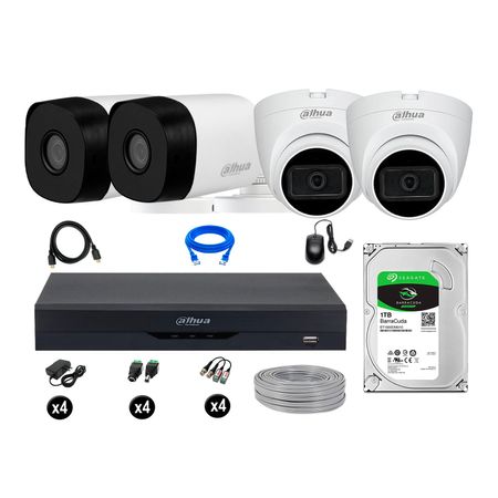 Cámaras Seguridad Dahua Kit 4 5mp Disco 1tb 02 Camaras con Audio P2p