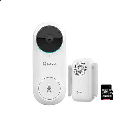 Kit Timbre Video Bateria DB2C Ezviz Inalámbrico Wifi Full Hd Sd 256Gb