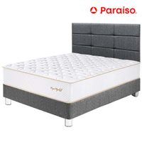 Dormitorio PARAISO Royal Elizabeth 1.5 Plazas + Cabecera Blocks Gris + 1 Almohada